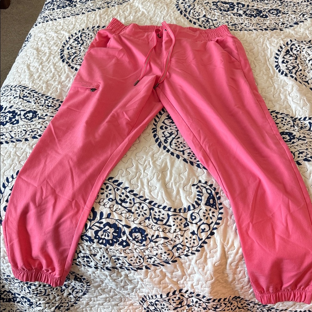 Healing Hands Hot Pink-Peach Jogger Style Scrub Pants